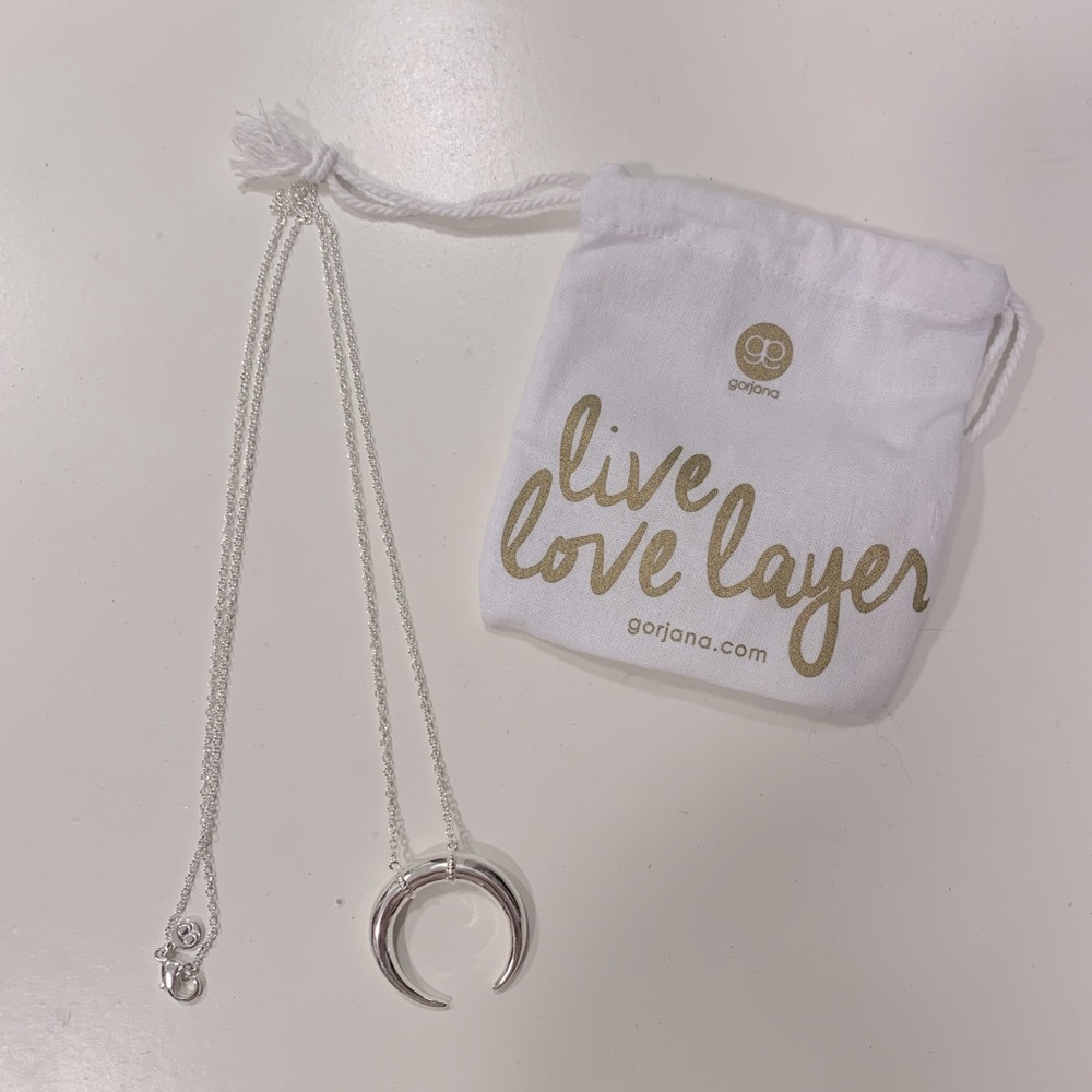 Gorjana silver crescent pendant necklace